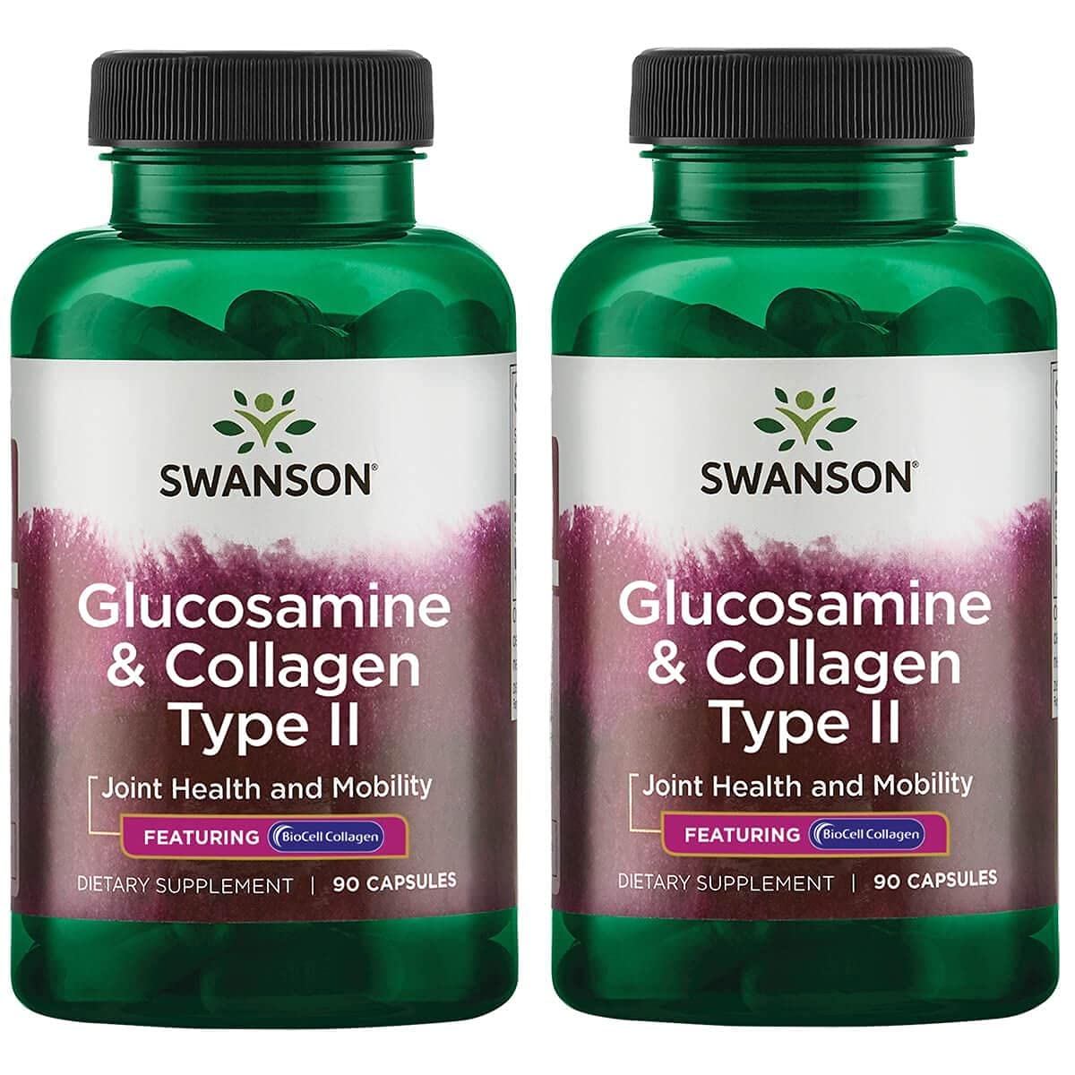 Swanson Glucosamine & Collagen Type II - Featuring BioCell Collagen 90 Capsules (2 Pack)