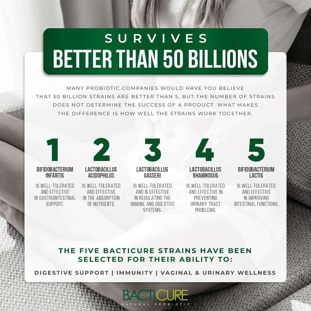 BACTICURE Original Probiótico Natural probiotic,Capsule,60 count