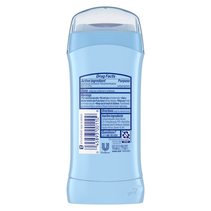 Suave Deodorant 2.6 Ounce 24Hr Sweet Pea & Violet Invis. Solid (76ml) (3 Pack)