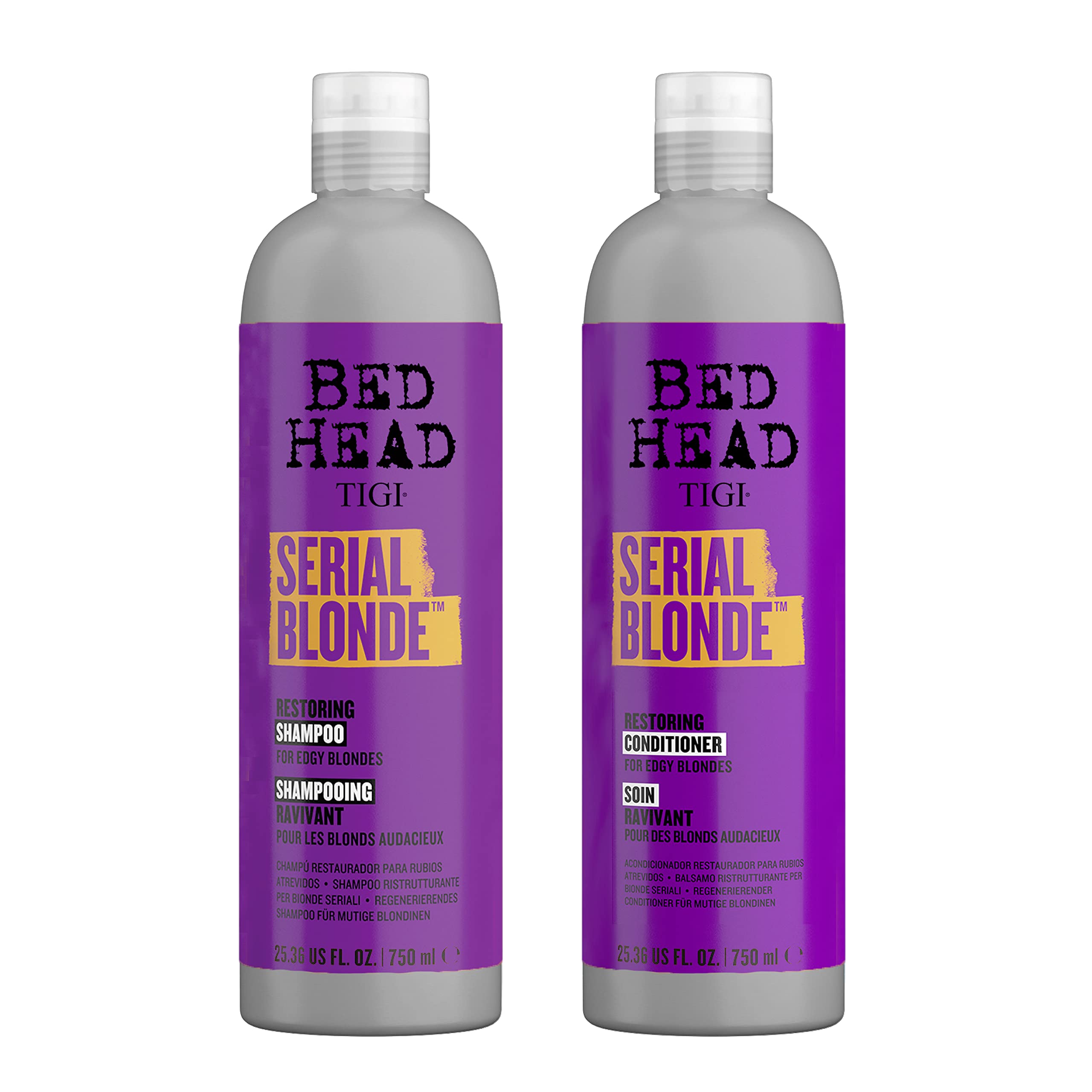 TIGI Bed Head Shampoo & Conditioner For Damaged Blonde Hair Serial Blonde With Hydrolyzed Keratin 2 x 25.36 fl oz