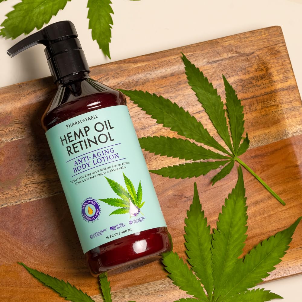 PHARM TO TABLE Hemp Oil Retinol Anti Aging Body Lotion 480ml