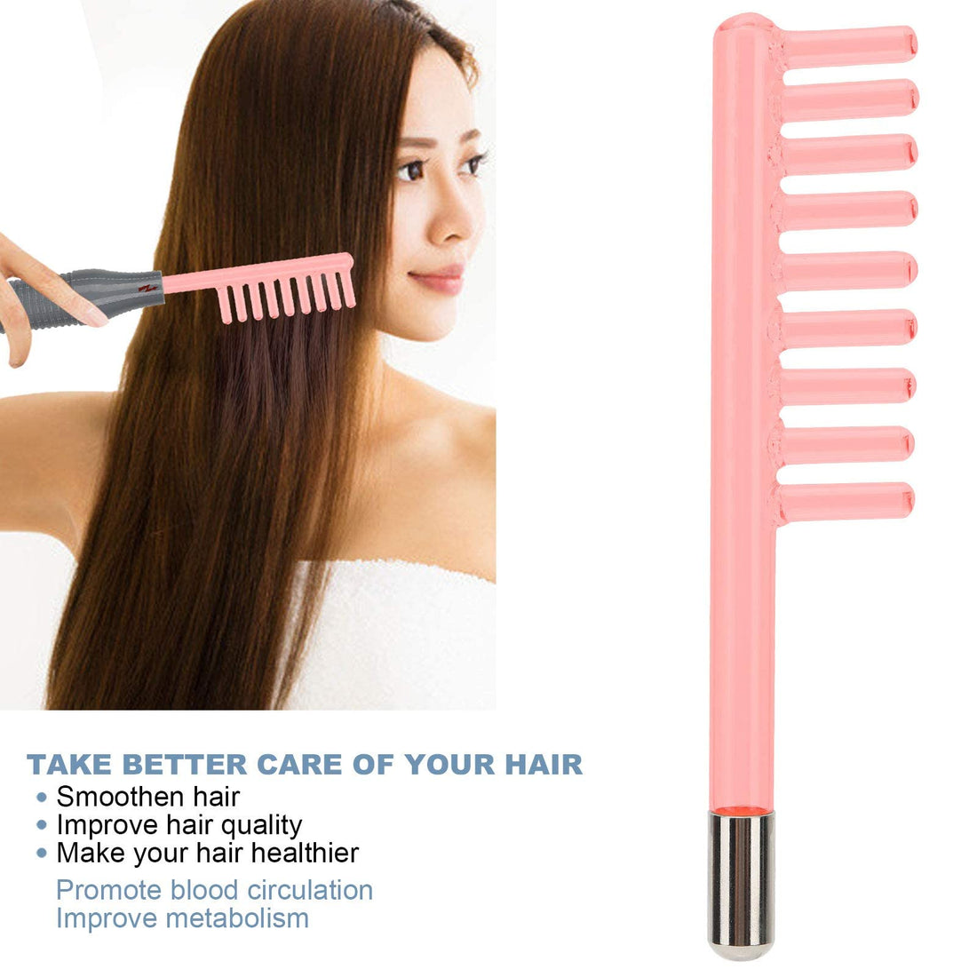 High Frequency Facial Machine, Portable Handheld Dandruff Removal Accessory Tool for Face Skin Wand Device, High Frequency Electrotherapy for Home Use