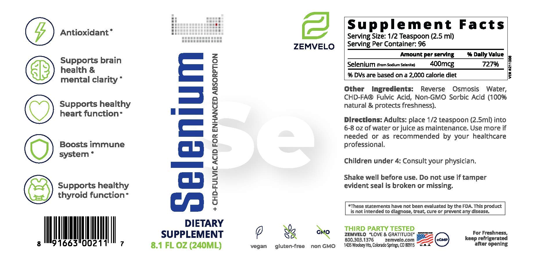 Liquid Ionic Selenium | 96 Day Supply | Longevity and Wellness | Adult Healthy Aging Supplement | Supports Immune System