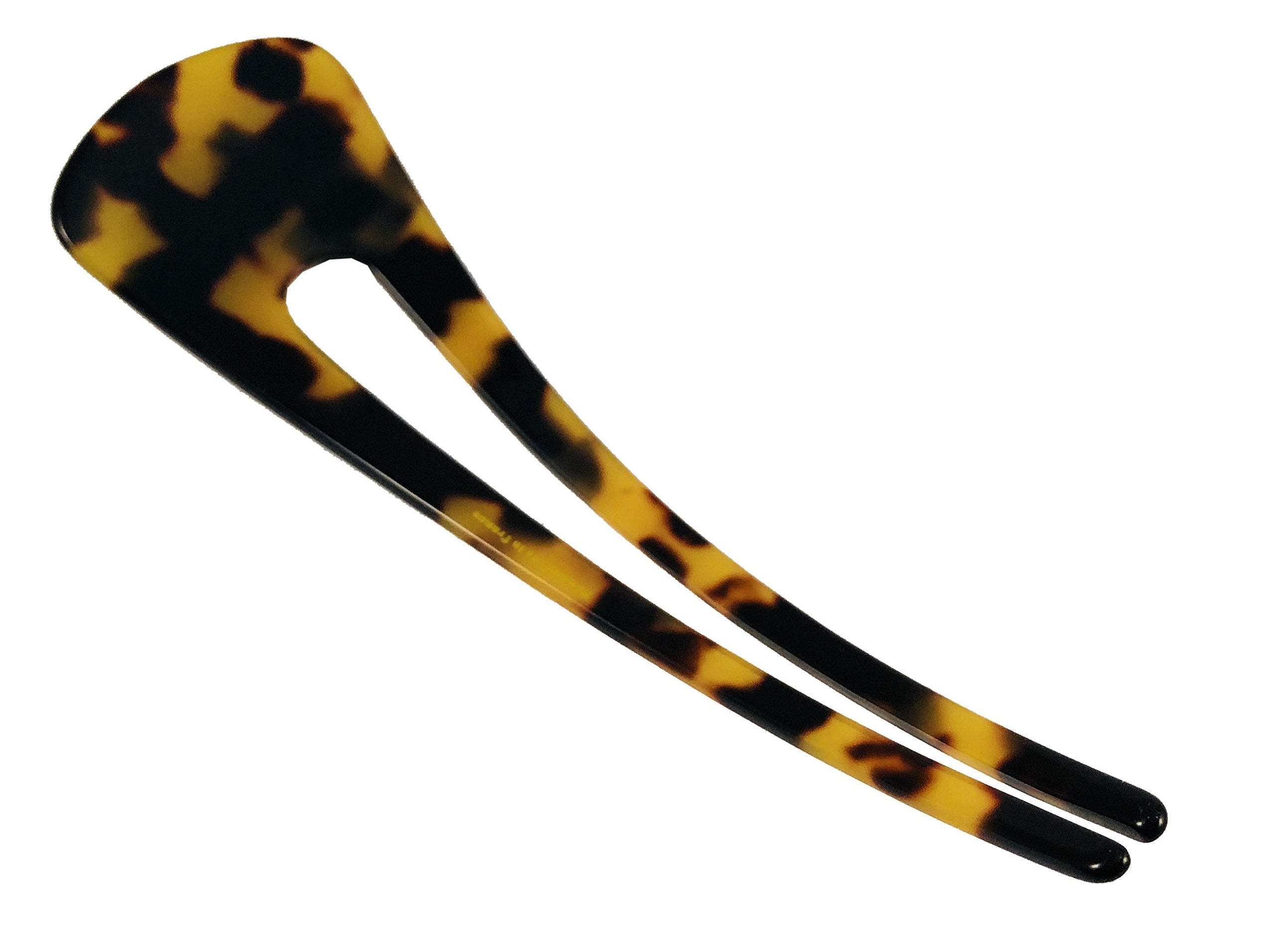 French Amie Grace Long Tokyo Large Handmade Cellulose Acetate Chignon Bun Holder U Hair Pin Stick (Tokyo)