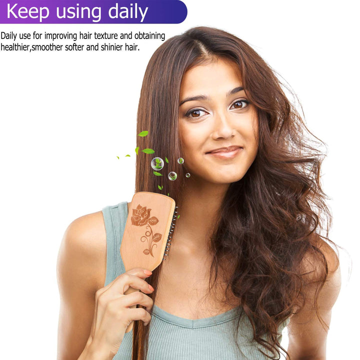 Sosoon Boar Bristle HairBrushes for Long,Thick,Thin,Curly&Tangled Hair-Preventing Hair Breakage and Reducing Frizzy, No Tangles