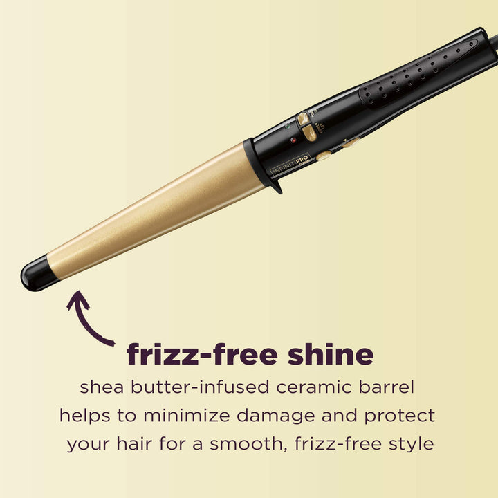 INFINITIPRO BY CONAIR Ultra-High Heat Tourmaline Ceramic Curling Wand; 1 1/4-inch to 3/4-inch Curling Wand