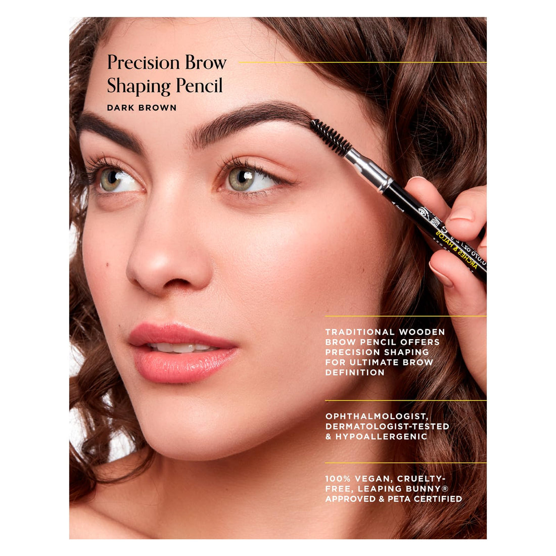 Arches & Halos Precision Brow Shaping Pencil in Dark Brown, 0.2 oz