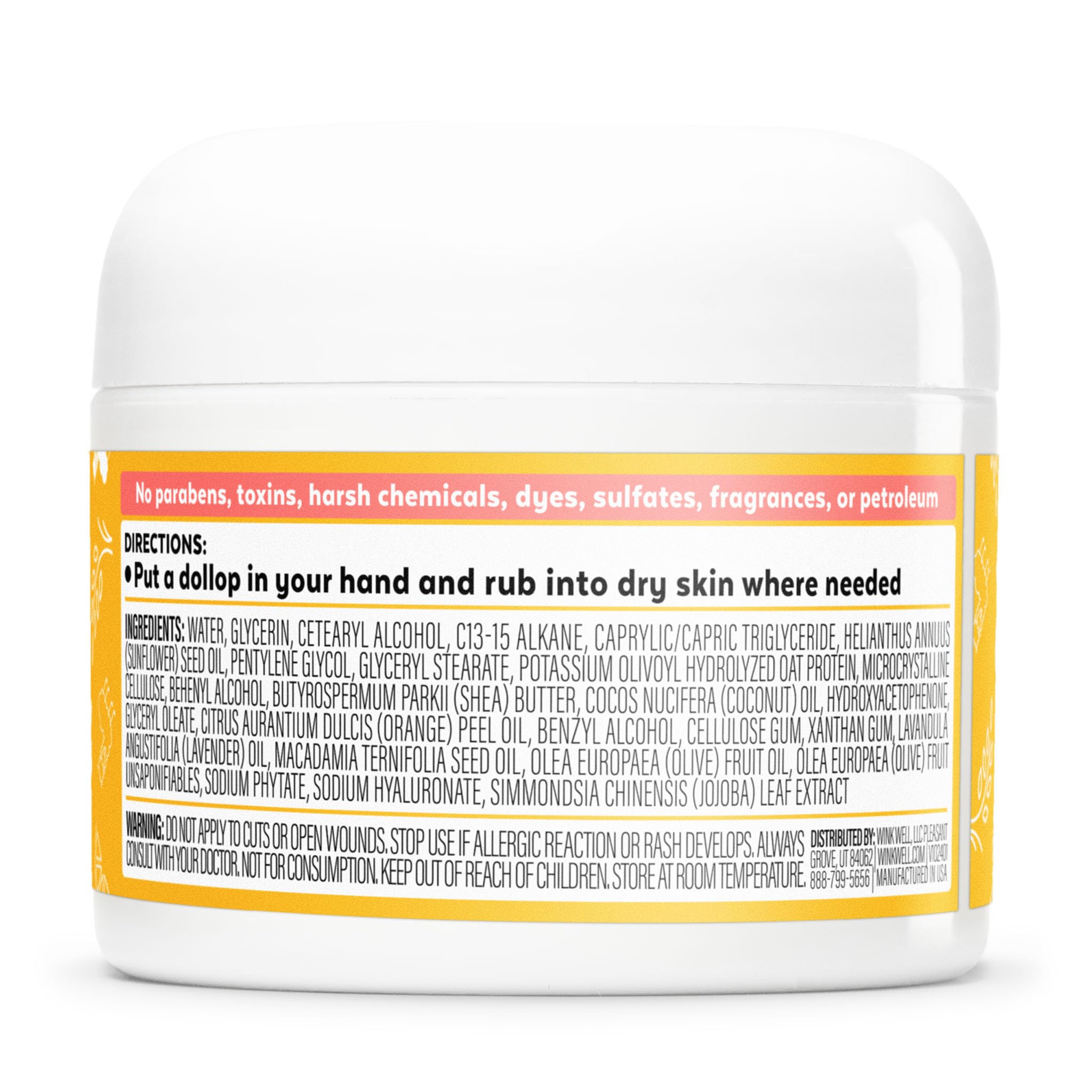 Wink Well Llama Baby Lotion, Gentle Body Care For Moisturizing And Calming Dry Skin For Babies, Kids And Adults, Free Of Parabens, Chemicals, Dyes And Fragrances (2 oz jar)