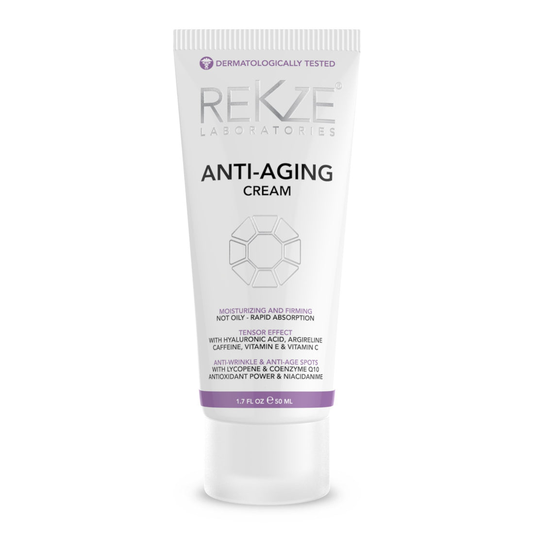 REKZE Anti-Aging Cream For Men & Women,Moisturizing & Firming,Not Oily,Rapid Absorption,Tensor Effect,Anti-Wrinkle & Age Spots With Lycopene,Coenzyme Q10,Hyaluronic Acid,Caffeine 50 ML