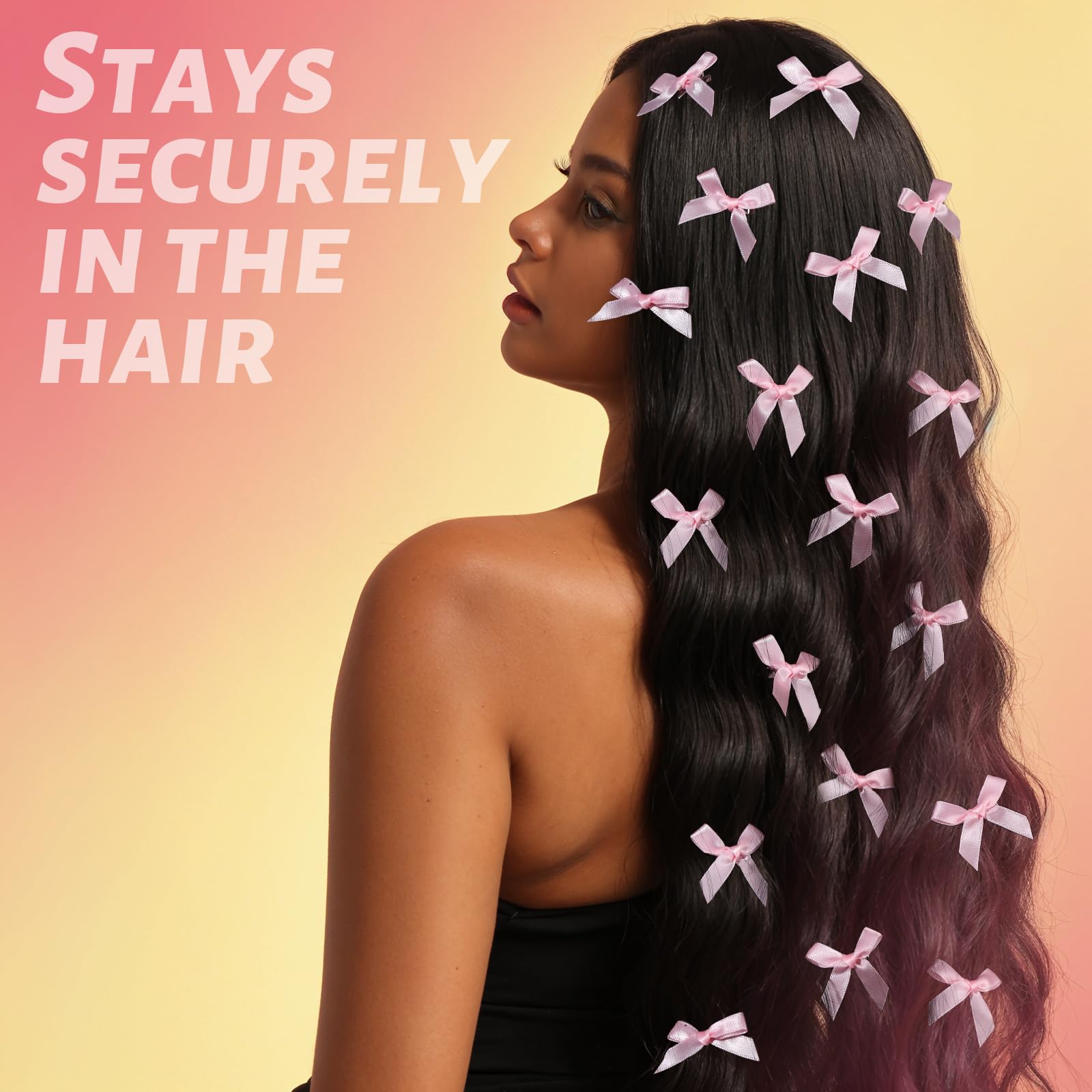 Teenitor 30pcs Pink Hair Bow Clips - Small Mini Bows for Women and Girls - Cute Hair Accessories