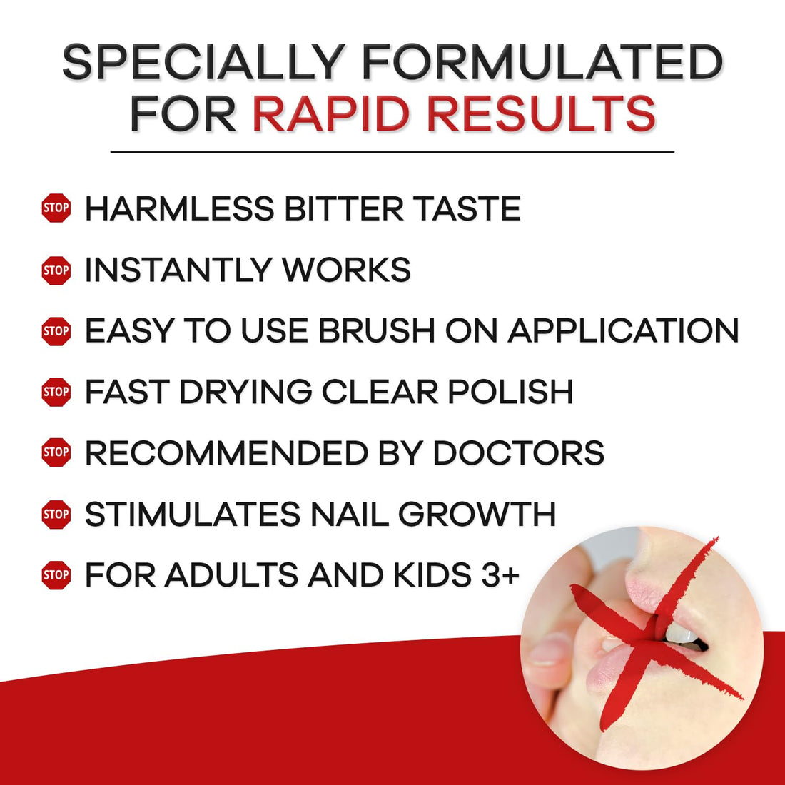 Ellie Chase Nail Biting Thumb Sucking Deterrent Polish No Formaldehyde Toluene or DBP, clear, 0.5 Fl Oz