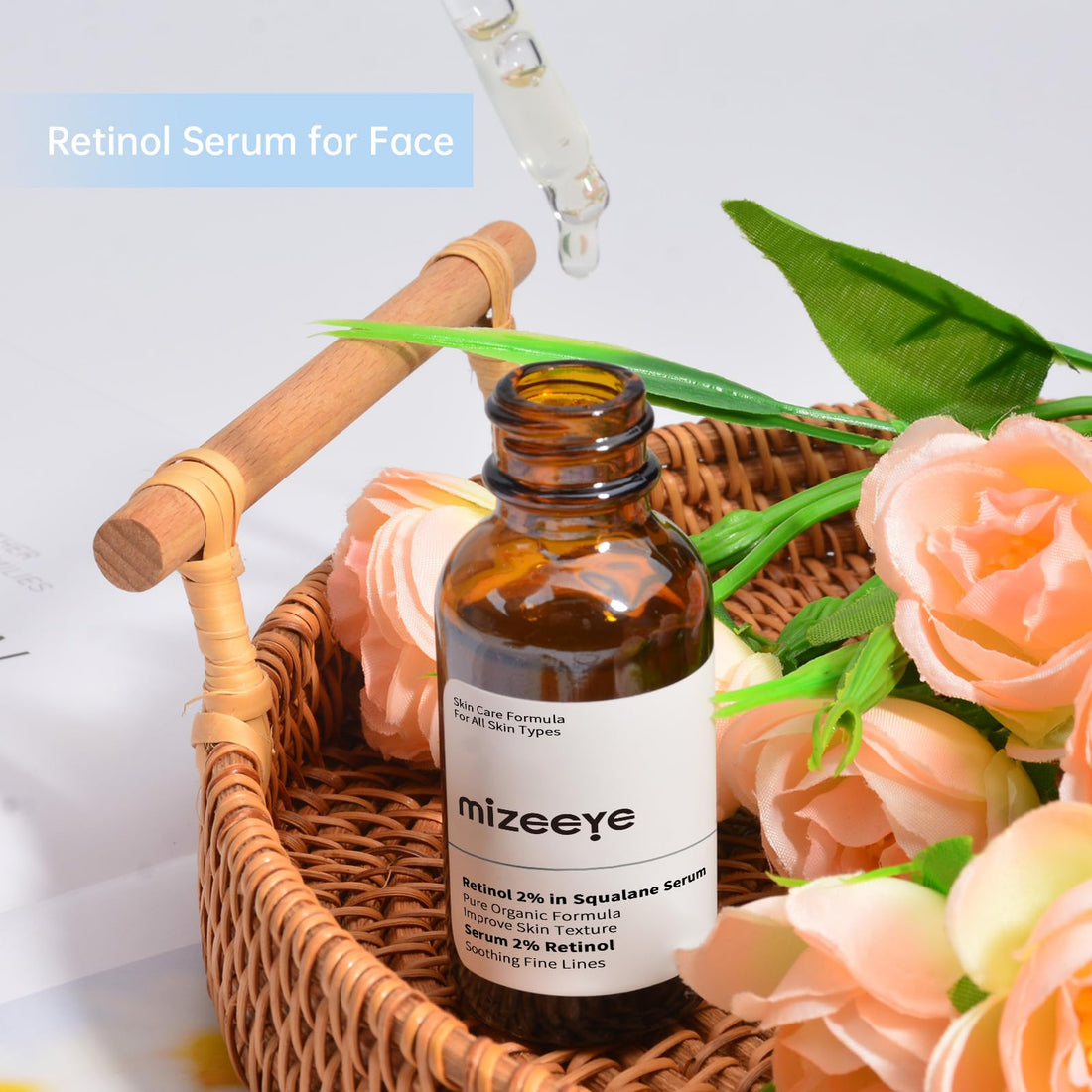 Retinol 2% in Squalane Serum For Face, 30ML Anti Aging Retinol Serum For Fine Lines & Acne, Dry Skin, Moisturizing.