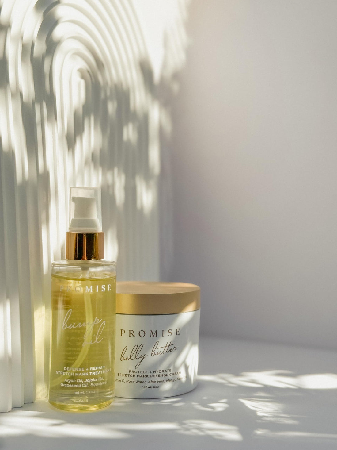 Promise Stretch Mark Prevention Kit, Scars and Dry Skin, Ultra-Hydrating Belly Butter and Bump Oil for Pregnant Women, Vegan, Non-Toxic, Set