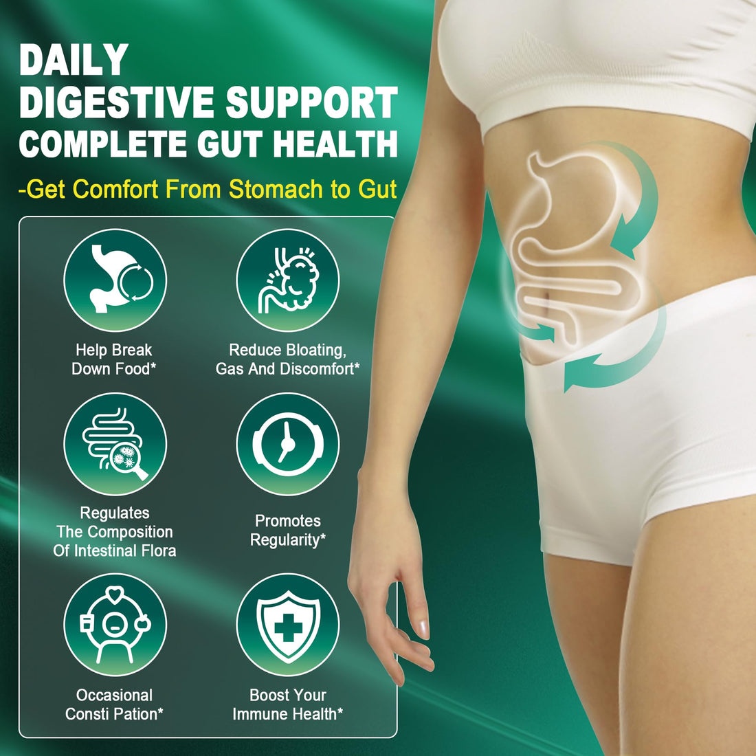 Digestive Enzymes Gummies for Women & Men, Multi-Enzymes with 90Billion CFU Probiotics and Prebiotics & Postbiotic, Vegetable & Fruit Fiber Blend, Super Enzymes for Digestive & Gut Health,Immune,60Cts