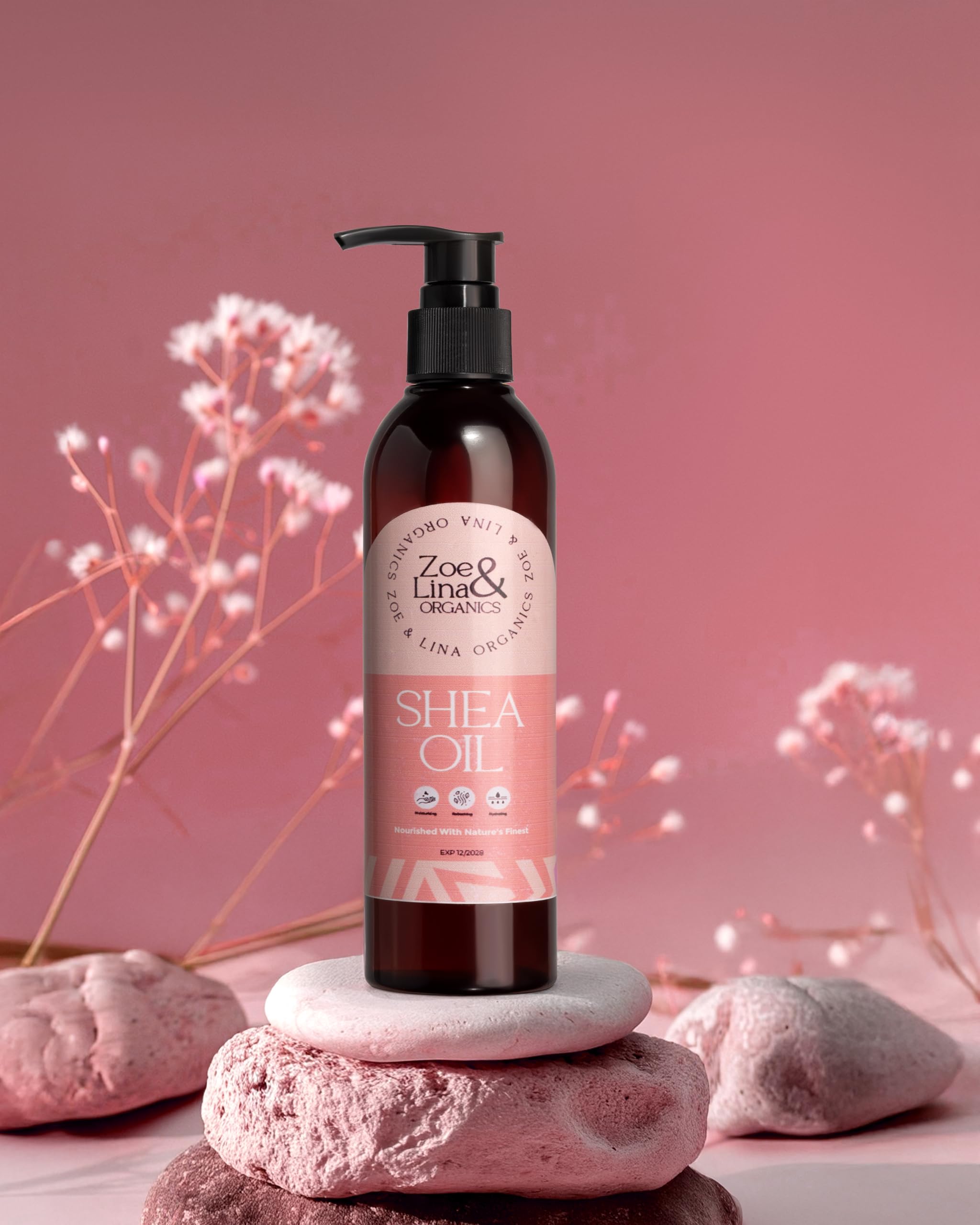 Zoe & Lina Organics Shea Oil, 100% Pure and Natural, Nourishing Body Oil