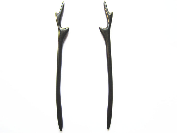 Myhsmooth Zz-bg-antlers 2 Count Hair Sticks Natural Black Sandalwood Handmade Carved Hair Clip Shawl Hair Pins Pack of 2 Pcs :Aantlers