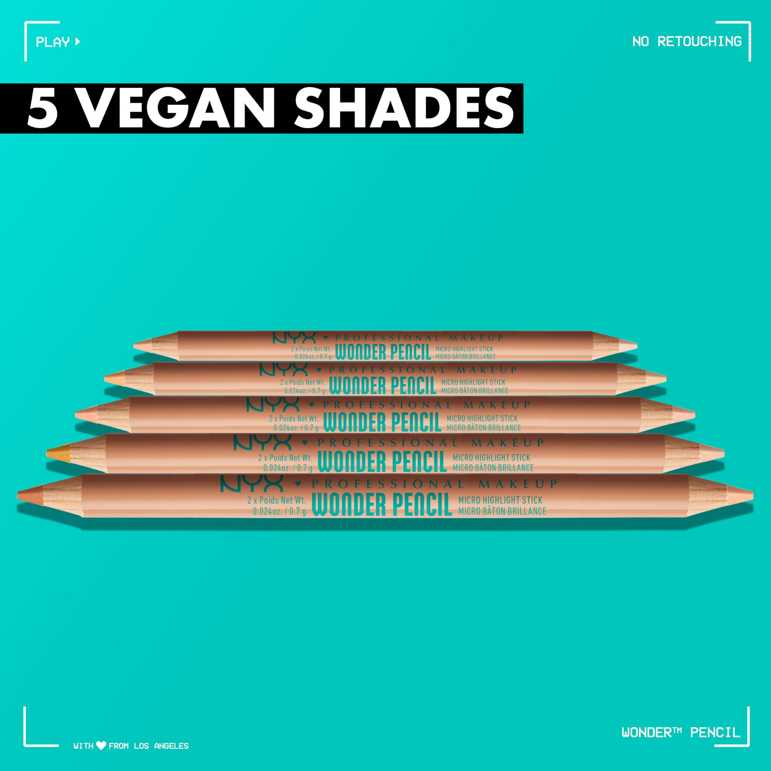 NYX PROFESSIONAL MAKEUP Wonder Pencil, Multi-Use Micro Highlighter & Concealer Stick - Light