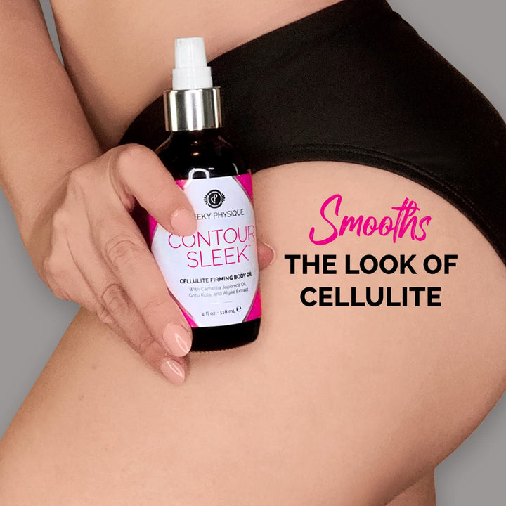 Contour Sleek Camellia Firming Body Oil - Anti Cellulite Massage Oil with Camellia Japonica Oil + Gotu Kola + Algae Extract - 4 oz.