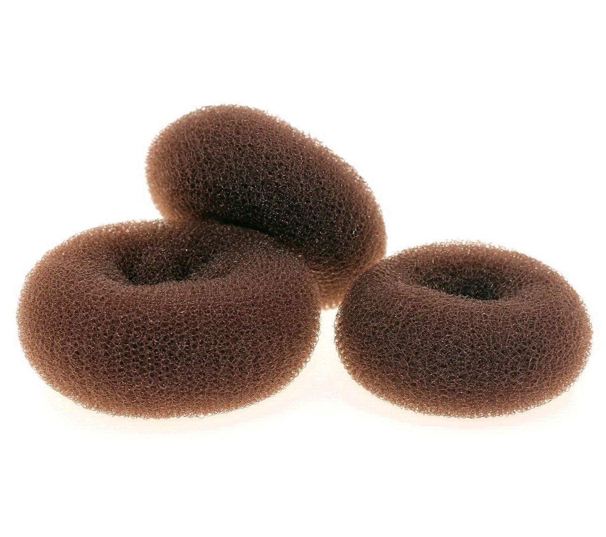 AJOY 3 Pieces Bun Maker Hair Donut, Doughnut Bun Shaper for Chignon or Long Hair (Brown, Small Medium Large)