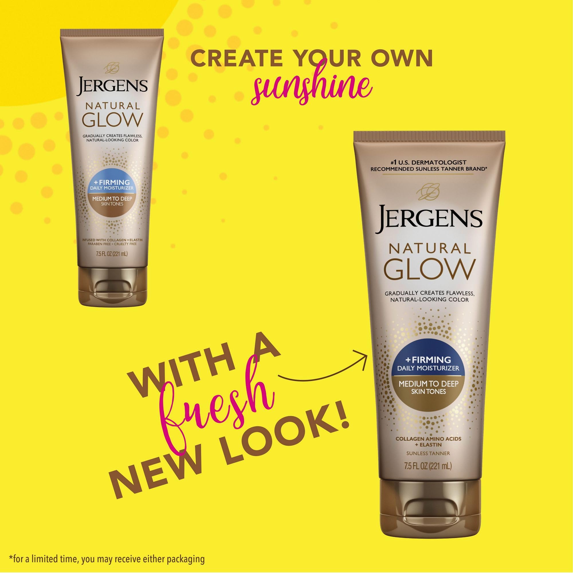 Jergens Natural Glow + Firming Daily Moisturizer Medium to Tan Skin Tones 7.5oz