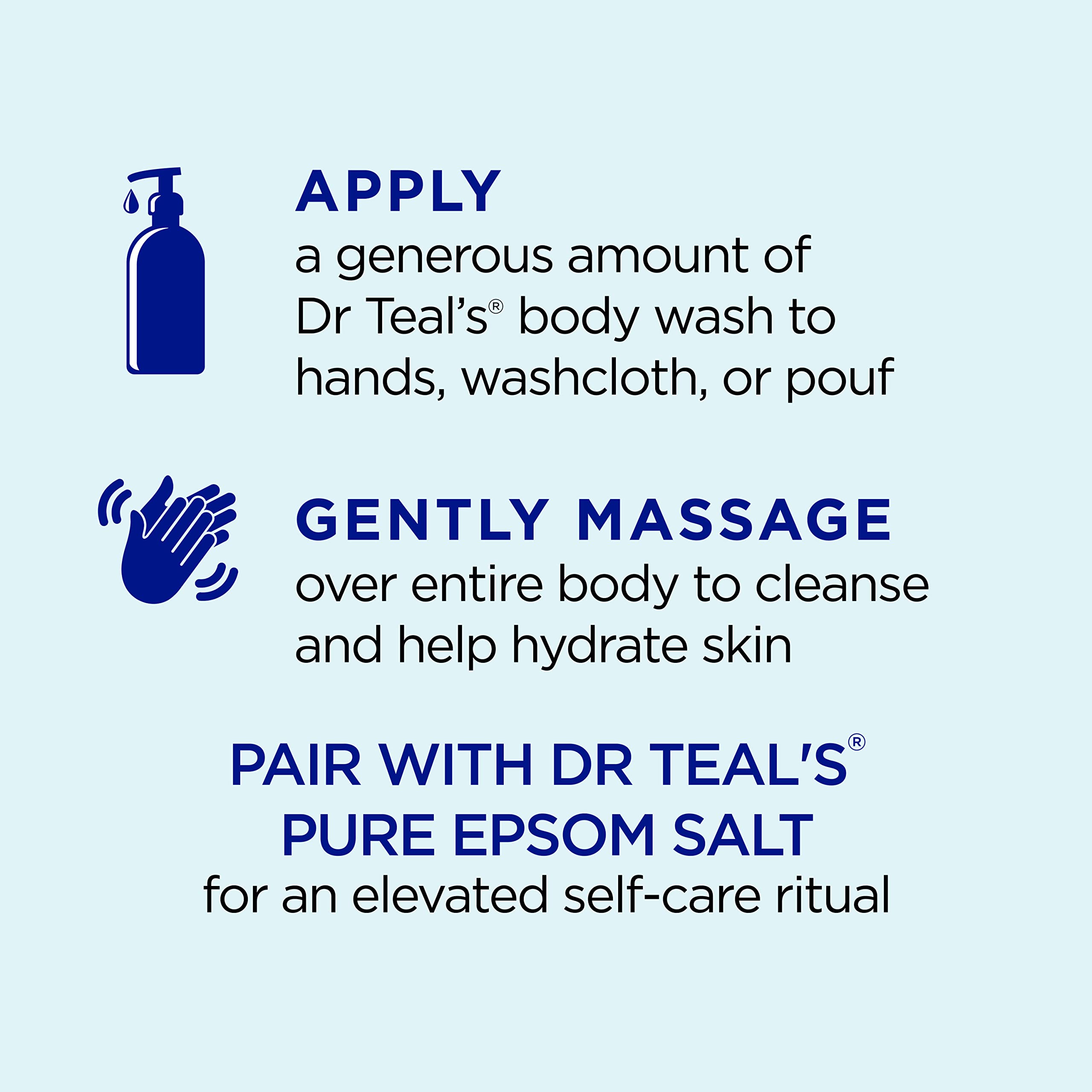 Dr Teal's Body Wash With Pure Epsom Salt, Detoxify & Energize With Ginger & Clay, 24 fl oz (Pack of 4)