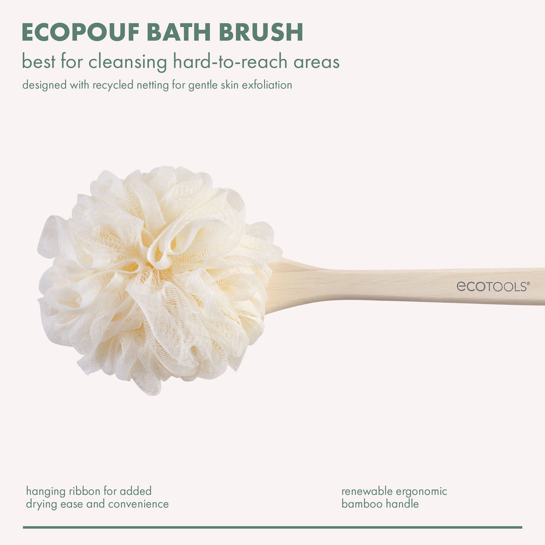 EcoTools Ecopouf Bath Brush, 2 Count (Colors May Vary)