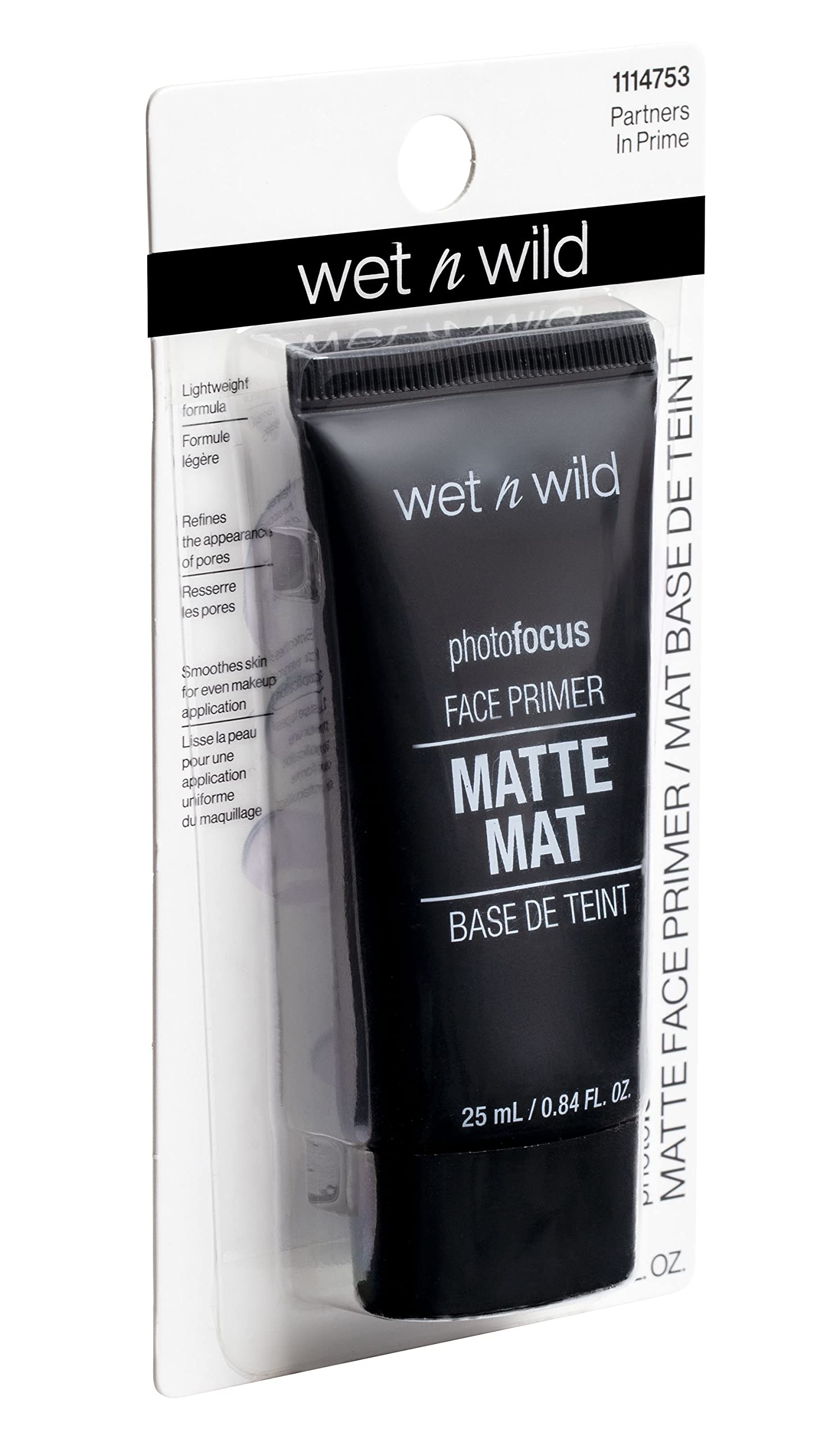 wet n wild Face Primer Photo Focus Matte Face Primer Clear, Perfect Prep & Matte Finish, Extends Makeup Wear, Weightless Hydration with Aloe Vera & Vitamin E, Cruelty-Free - Partners in Prime