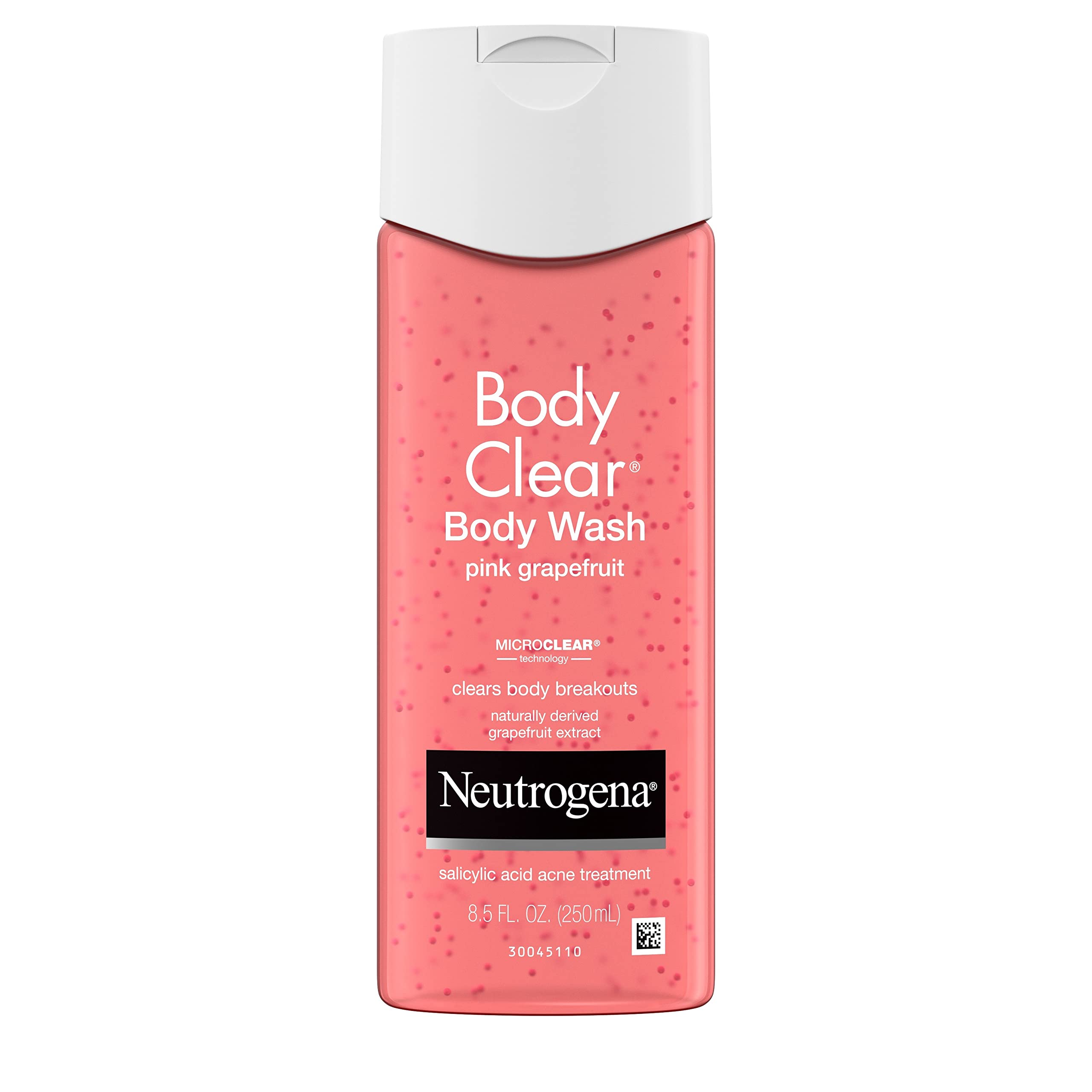 Neutrogena Body Clear Acne Treatment Body Wash with 2% Salicylic Acid Acne Medicine to Prevent Body Breakouts, Pink Grapefruit Shower Gel for Back, Chest & Shoulders, Vitamin C, 8.5 fl. oz
