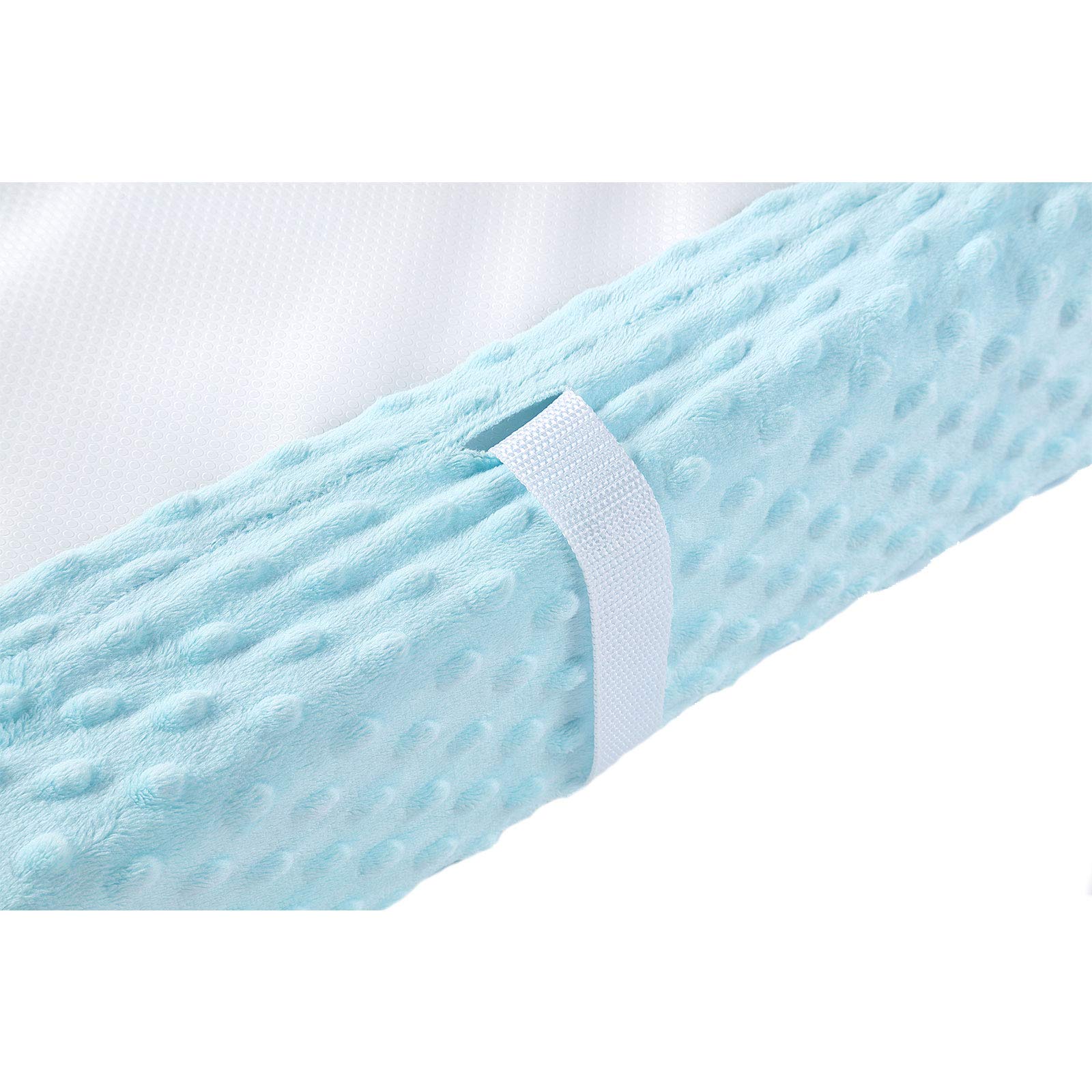 Baby Changing Pad Cover, Super Soft Plush Dot Diaper Changing Table Covers for Baby Girls and Boys, Ultra Comfortable, Safe for Babies, Fit 32/34'' x 16 Pad (SkyBlue)