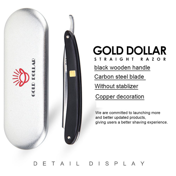 Gold Dollar Razor Straight Razor Wooden Shaving Single Edge Razor