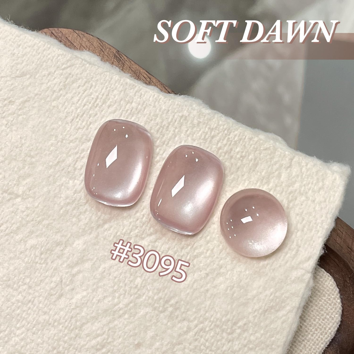 GAOY Jelly Nude Cat Eye Gel Nail Polish, 16ml Glitter Holographic Nail Polish with Magnet, Reflective Translucent UV Gel, 3095 Soft Dawn