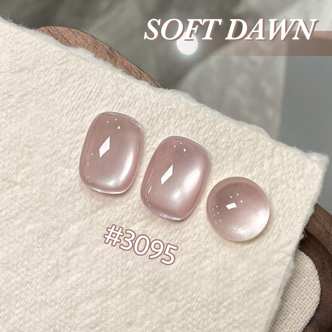 GAOY Jelly Nude Cat Eye Gel Nail Polish, 16ml Glitter Holographic Nail Polish with Magnet, Reflective Translucent UV Gel, 3095 Soft Dawn