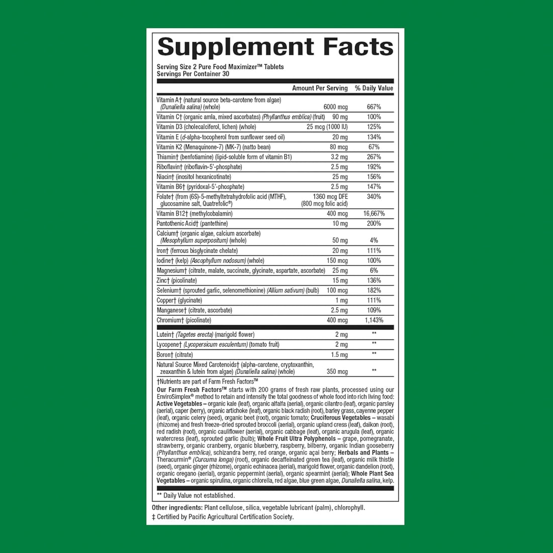 Whole Earth & Sea from Natural Factors, Women's Multivitamin & Mineral, Whole Food Supplement, Vegan, 60 tablets (30 servings)