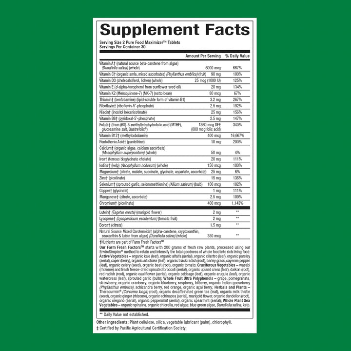 Whole Earth & Sea from Natural Factors, Women's Multivitamin & Mineral, Whole Food Supplement, Vegan, 60 tablets (30 servings)