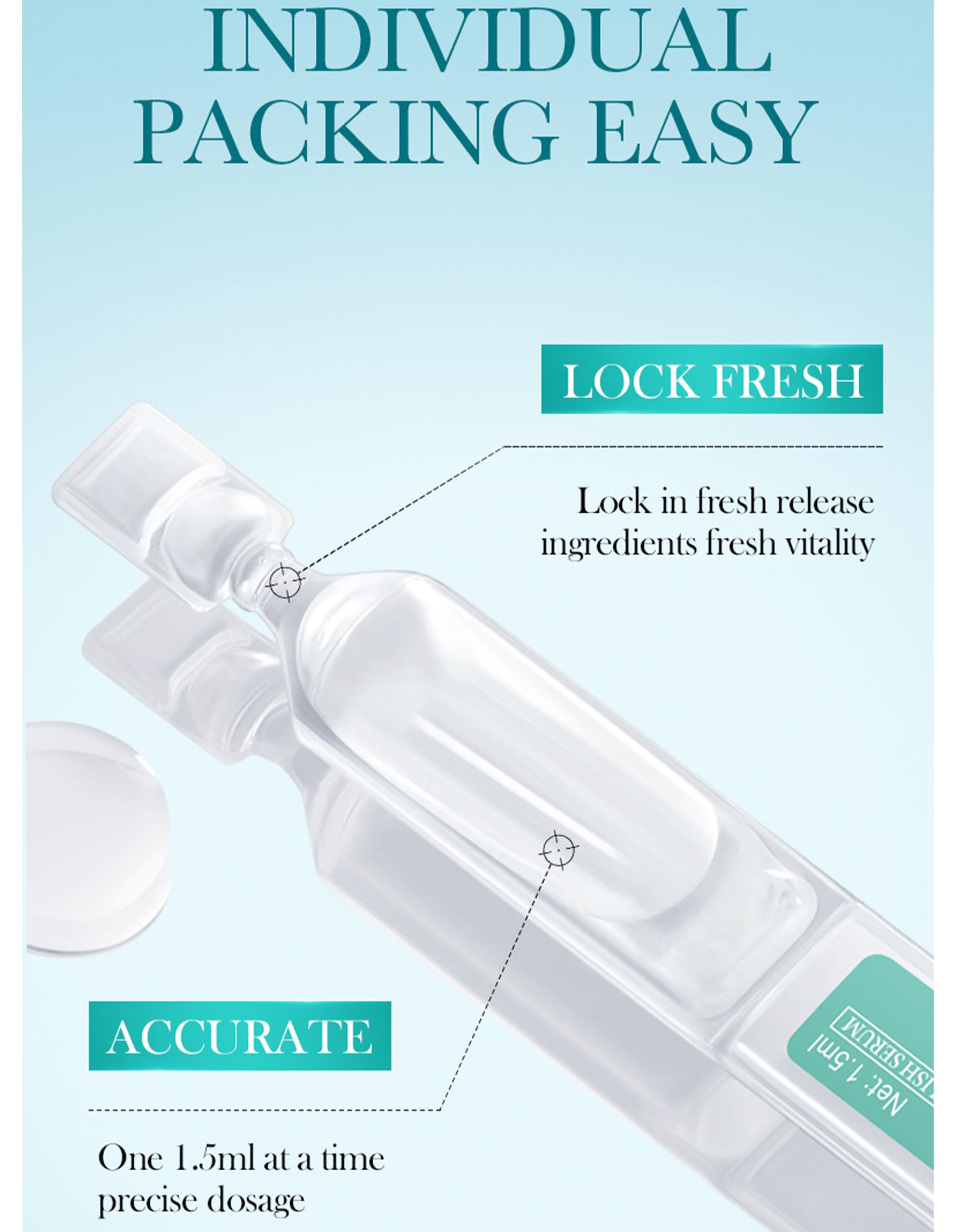 30PCS Ultra Hydrating Serum for Face, Hyaluronic Acid Serum Tubes, Hydrating, Smoother Skin, Anti-Aging serum for All Skin Tyes, Travel-Size Single-Use Vials Skincare(1.52 Fl Oz (Pack of 1))