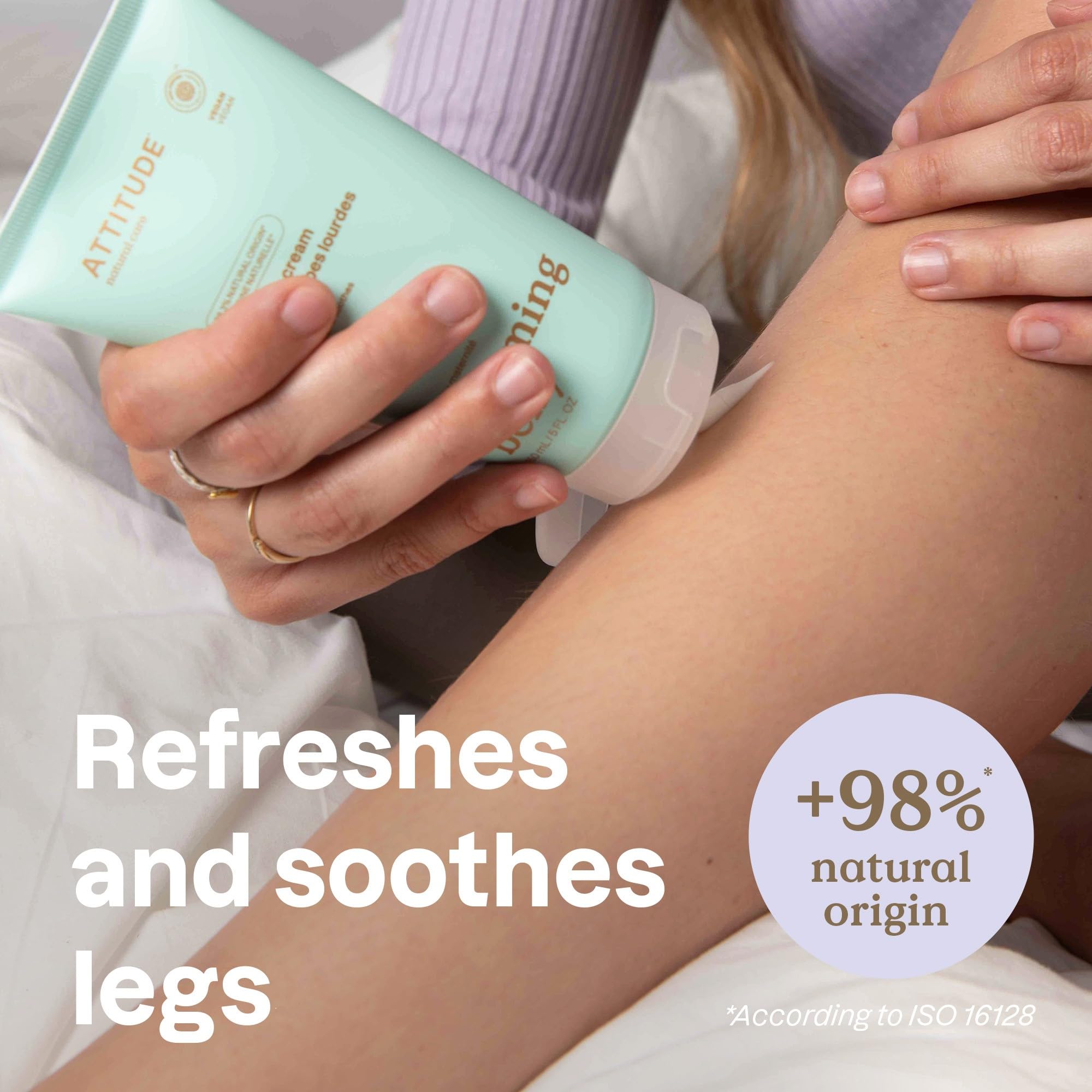 ATTITUDE Pregnancy Tired Legs Cream, EWG Verified, Dermatologically Tested, Plant and Mineral-Based, Vegan Maternity Products, Soothing and Refreshing Mint, 5 Fl Oz