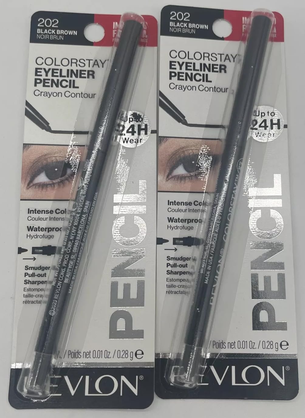 Revlon ColorStay Eyeliner with SoftFlex, Black Brown 202, 0.01 Ounce (28 g) (Pack of 2)