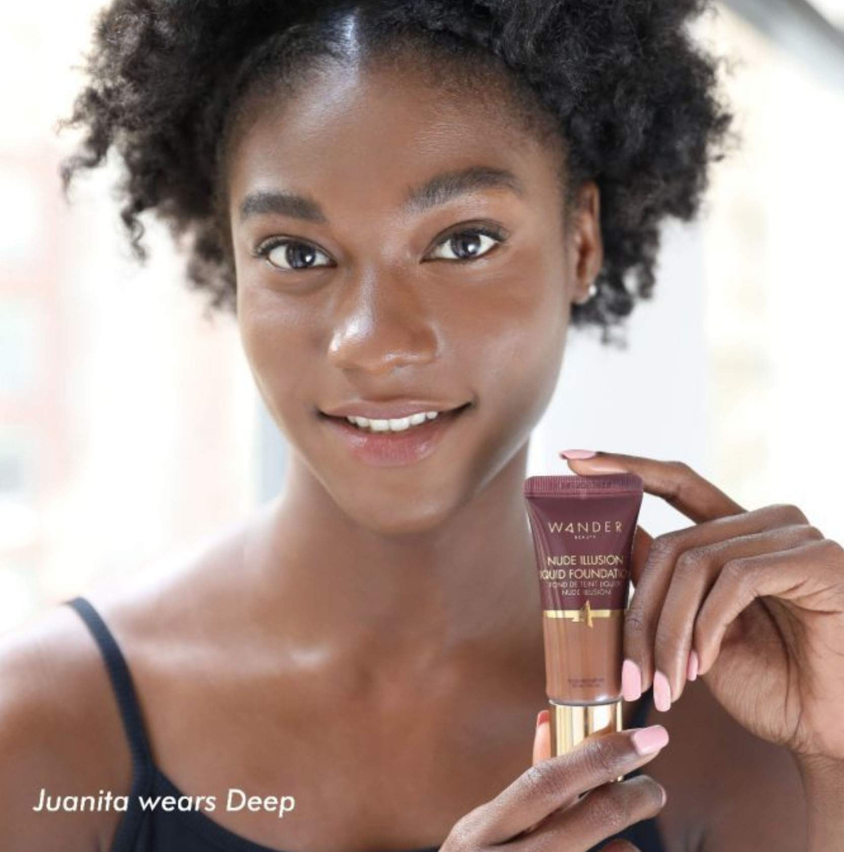 Foundation Liquid Makeup - Color Corrector - WANDER BEAUTY NUDE ILLUSION LIQUID FOUNDATION - Vegan Makeup, Buildable, Natural Radiant Finish. Spot Concealer, Covers Blemishes, Redness & Discoloration