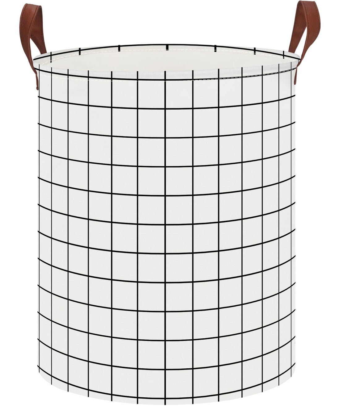 CLOCOR Collapsible Round Laundry Hamper/Large Storage Basket/Toys Bin/Boys and Girls Hamper/Room Decor (White check)