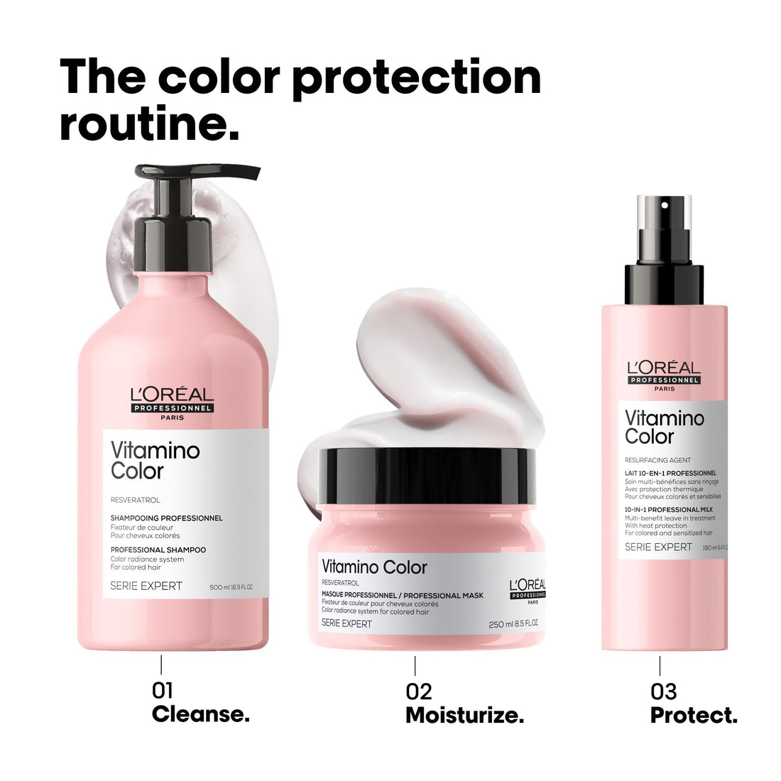 L'Oreal Professionnel Vitamino Color Hair Mask | Protects & Preserves Hair Color | Enhances Shine & Vibrancy | Moisturizes & Detangles | For Color Treated Hair | 8.5 Fl. Oz.