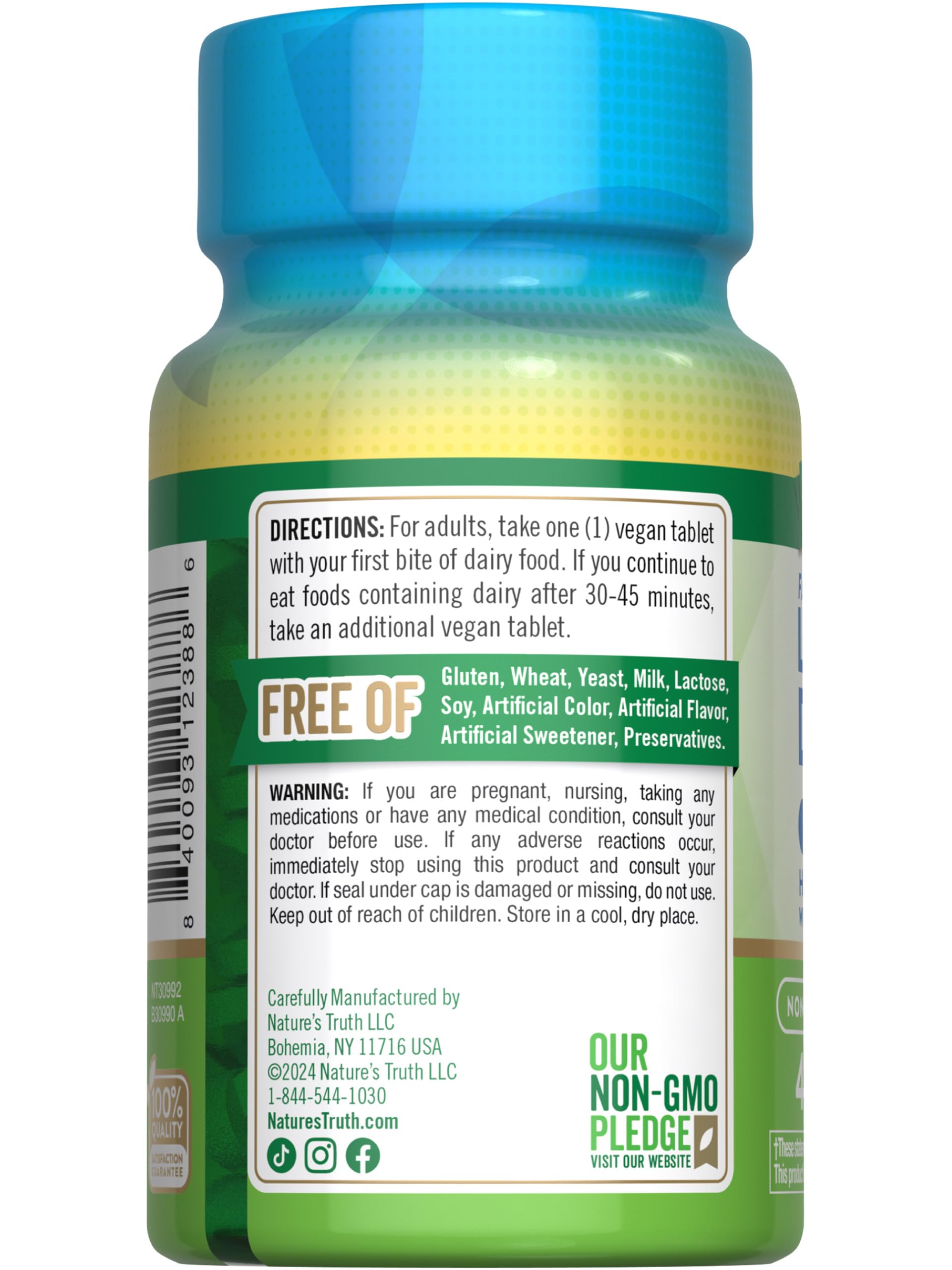 Nature's Truth Lactose Digest Tablets | 40 Pills | with Lactase Enzyme | Vegan, Non-GMO & Gluten Free Supplement
