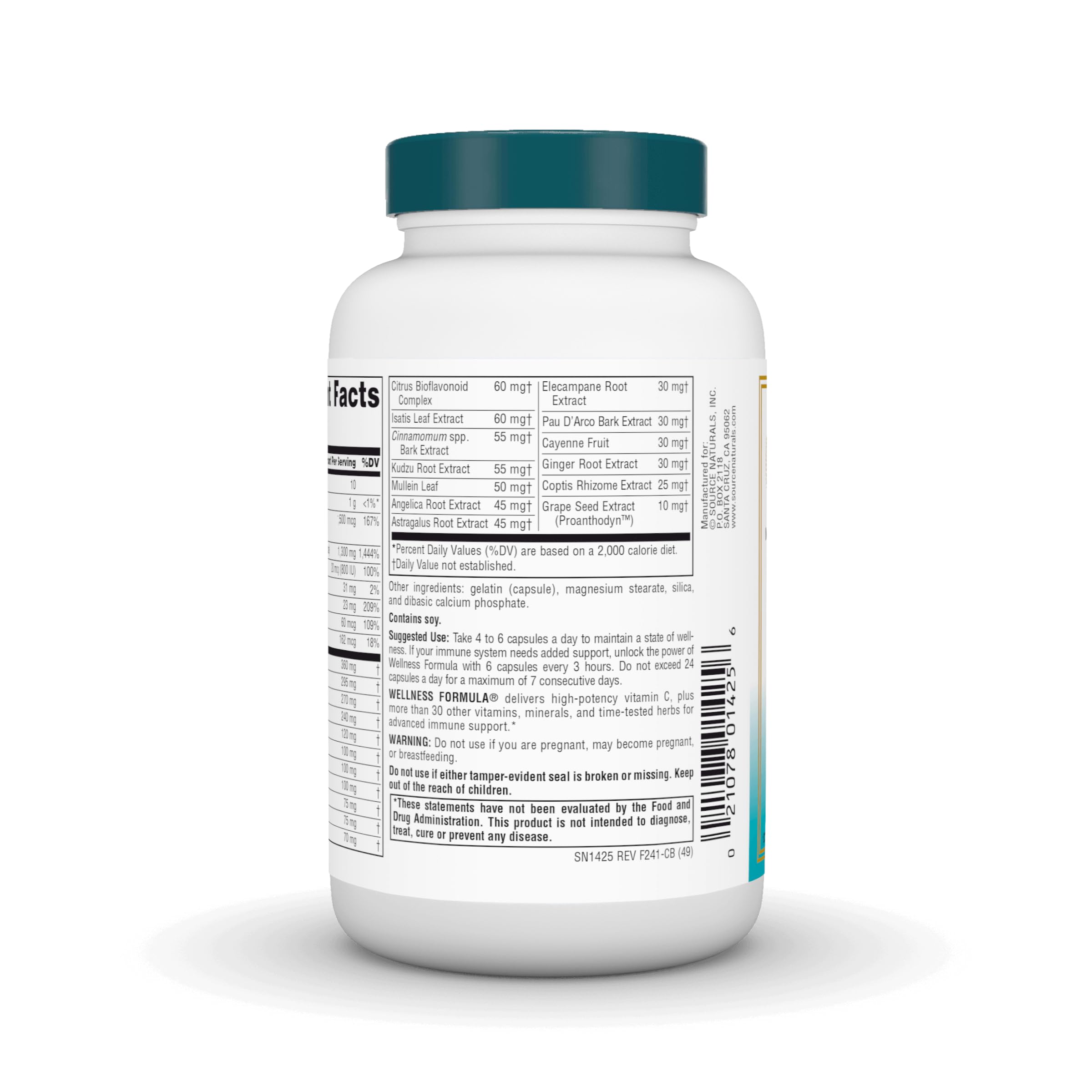 Source Naturals Wellness Formula Bio-Aligned Vitamins & Herbal Defense for Advanced Immune Support* - Dietary Supplement & Immunity Booster - 120 Capsules