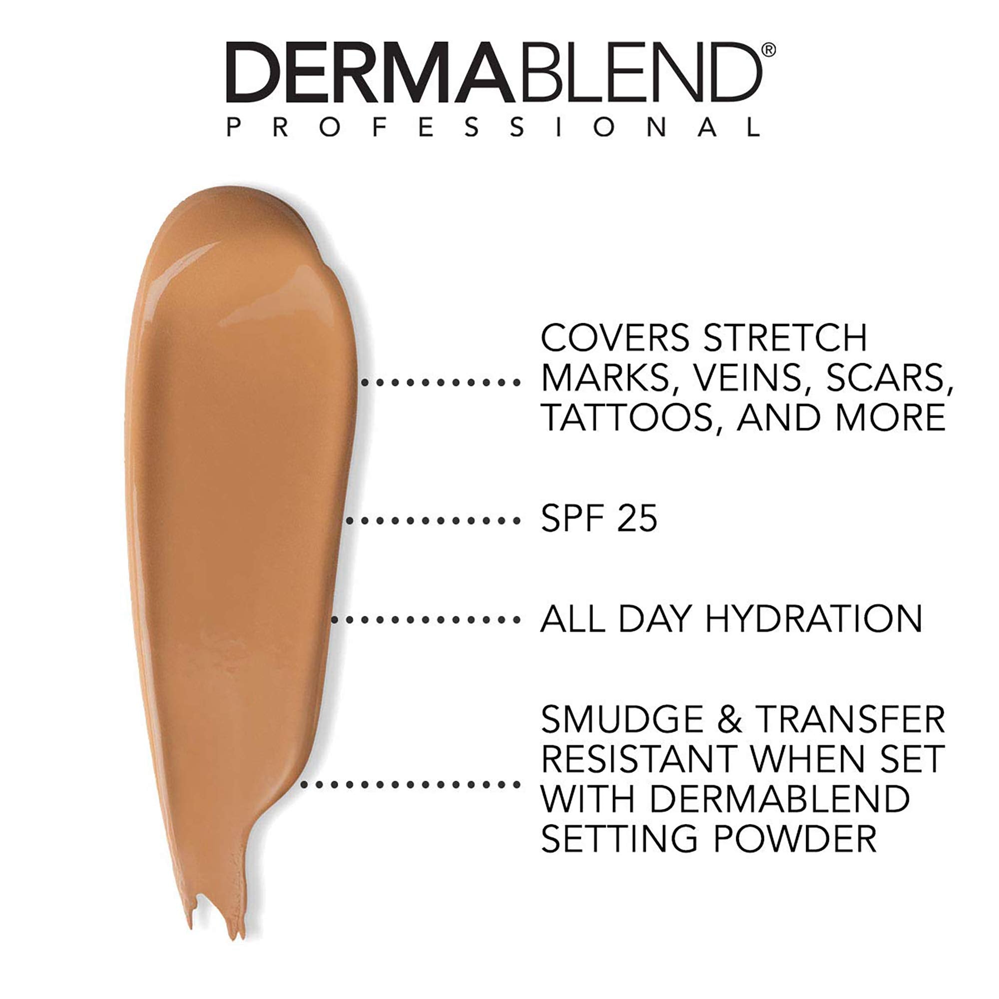 Dermablend Leg and Body Makeup Foundation with SPF 25, 40W Medium Golden, 3.4 Fl. Oz.