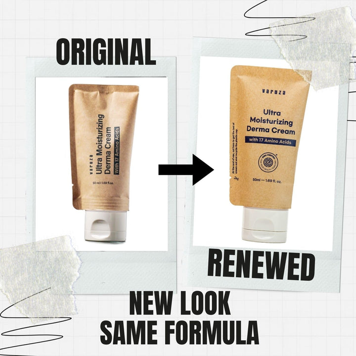 varuza Ultra Moisturizing Derma Facial Cream – Oil Free Deep Hydrating Face Moisturizer – Vegan, EWG Verified Product Korea Skin Care with Hyaluronic Acid, Amino Acids, Non-Sticky Unscented Lotion