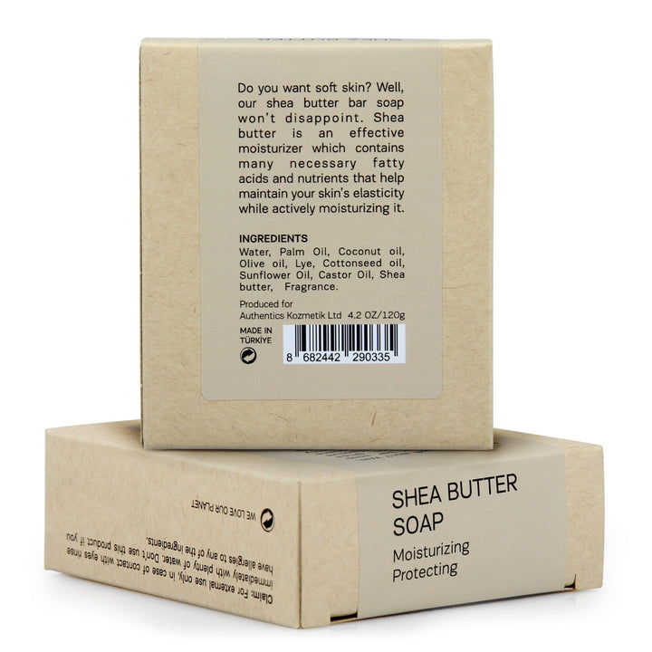 AUTHENTIC BATH & SOAP - Shea Butter Soap Bar - Cold Processed, Natural, for Man & Woman, Moisturizing Softening, Handmade, no Parabens or Sulfates, Vegan & Cruelty Free. (Pack of 2) 4.2 Oz Each
