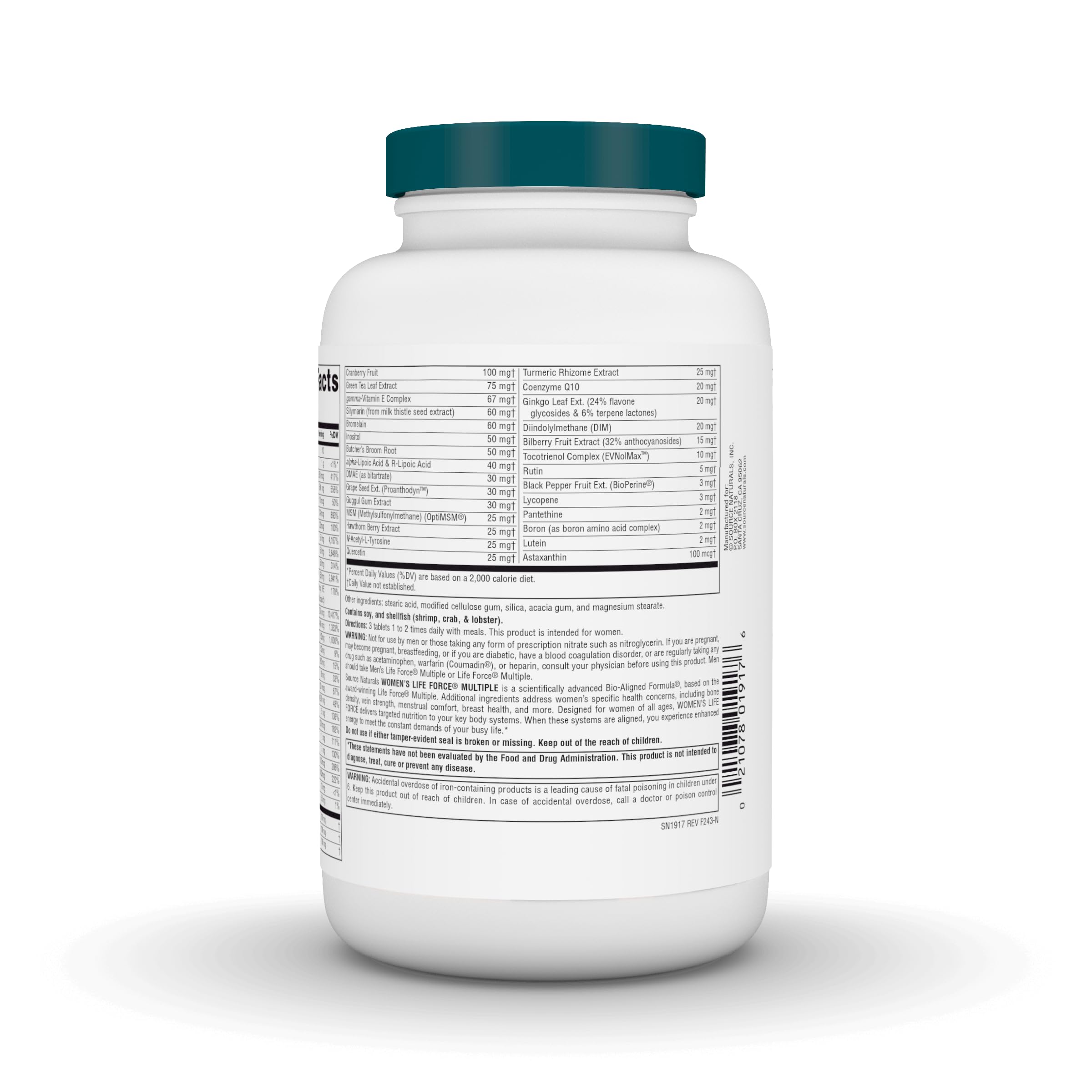 Source Naturals Women's Life Force Multiple, Daily Multivitamin & Immune Health, Rejuvenating Energy* Supplement - 180 Tablets