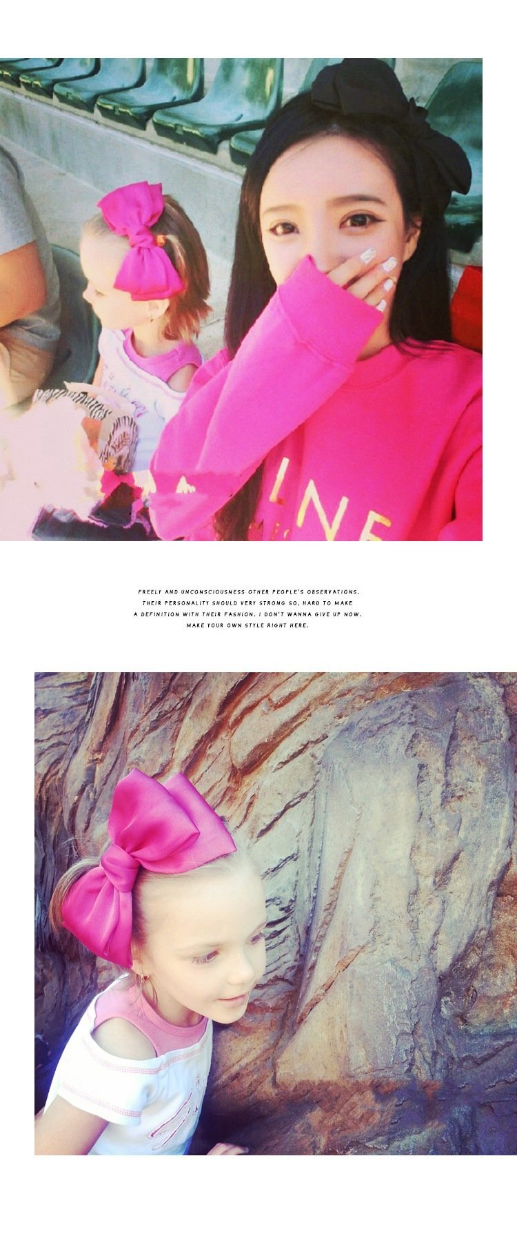 CELLOT 8 Big Bows Hairstyle Hair Hoop Head Band for Girls Teens Women (1pcs Hot Pink)