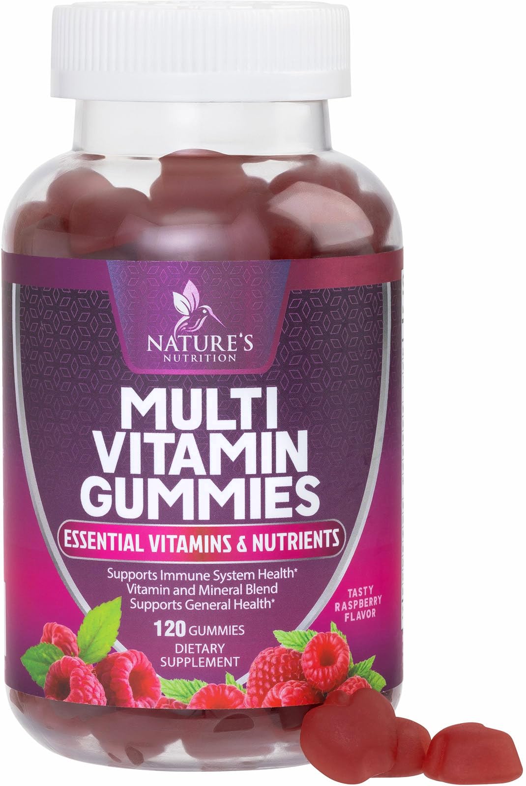 Multivitamin Gummy Vitamins, Berry Flavored Adult Daily Vitamins for Women & Men with Multi Vitamin A, C, D, E, B6, B12, Zinc & Antioxidants Supplement for Immune Health Support, Non-GMO - 120 Gummies