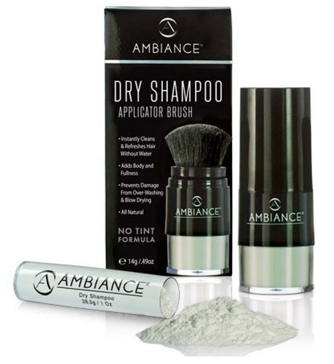 Ambiance Dry Shampoo Combo Pack, Applicator Brush & Refill - Available in 5 Colors - No Tint