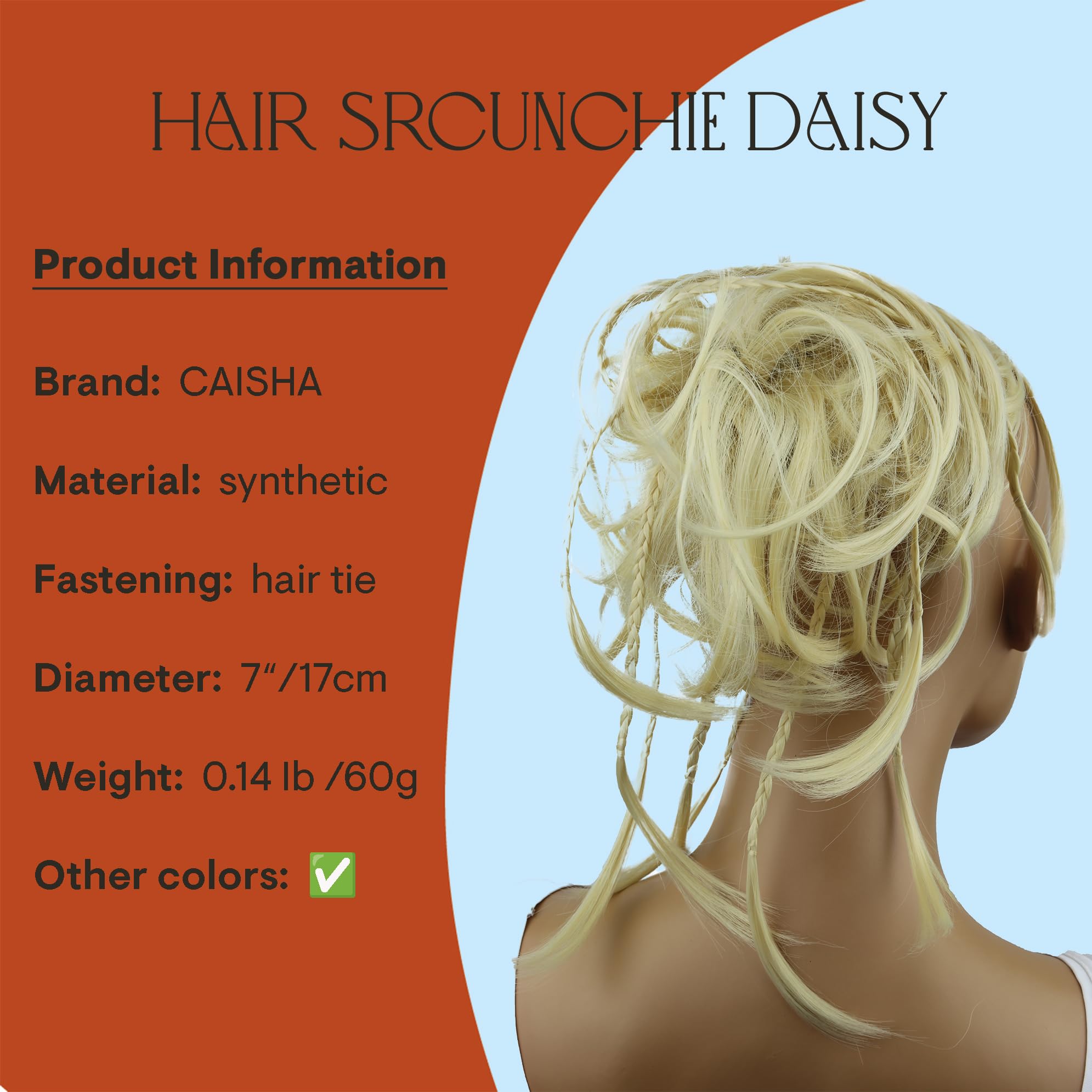 Prettyshop Hairpiece platinumblond 613A G3D: PRETTYSHOP XXL Hairpiece Hair Rubber Scrunchie Scrunchy Updos VOLUMINOUS Wavy Messy Bun platinumblond 613A G3D